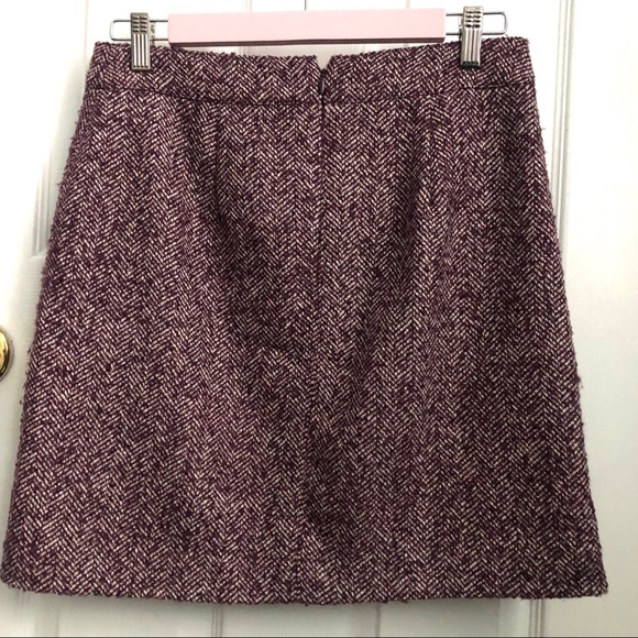 LOFT cranberry tweed skirt 4 - Picture 2 of 5